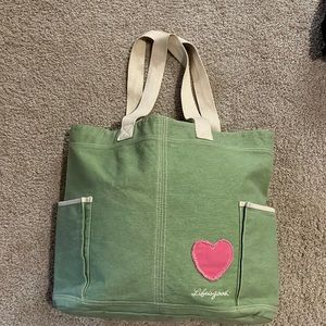 Life Is Good 20x15x4.5 Light Green Canvas Tote